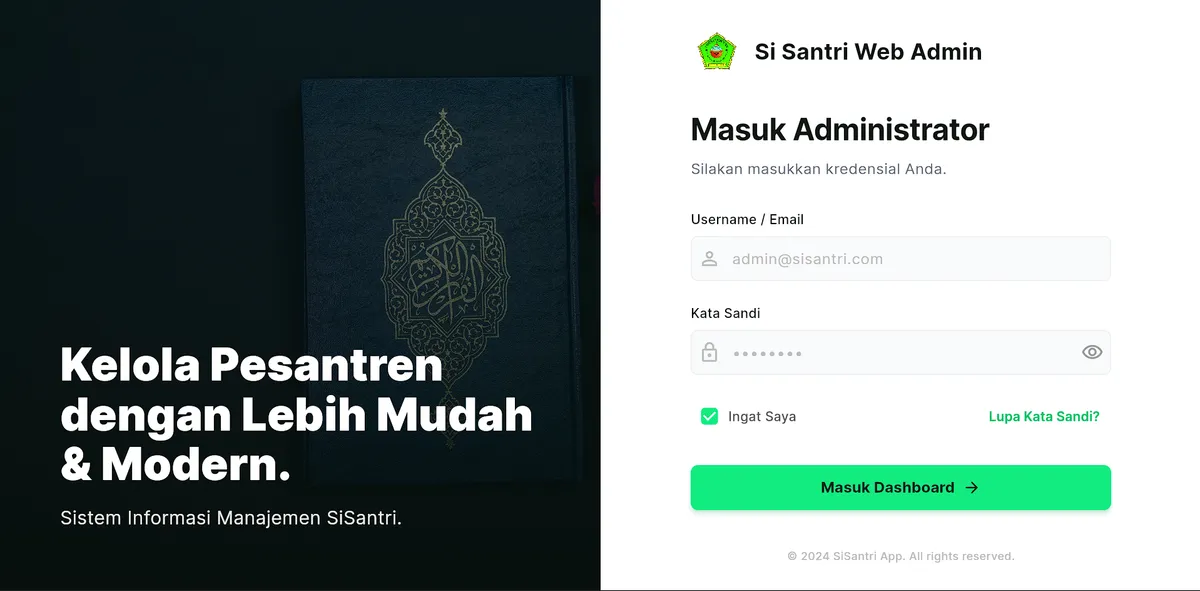 Smart Pesantren Admin Dashboard
